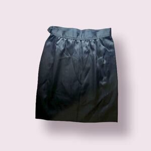 SAINT LAURENT RIVE GAUCHE BLACK SATIN SKIRT Sz: 42